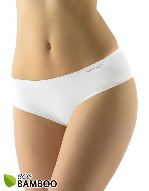 GINA dámské kalhotky francouzské, bezešvé, bokové, jednobarevné Eco Bamboo 04027P - bílá L/XL