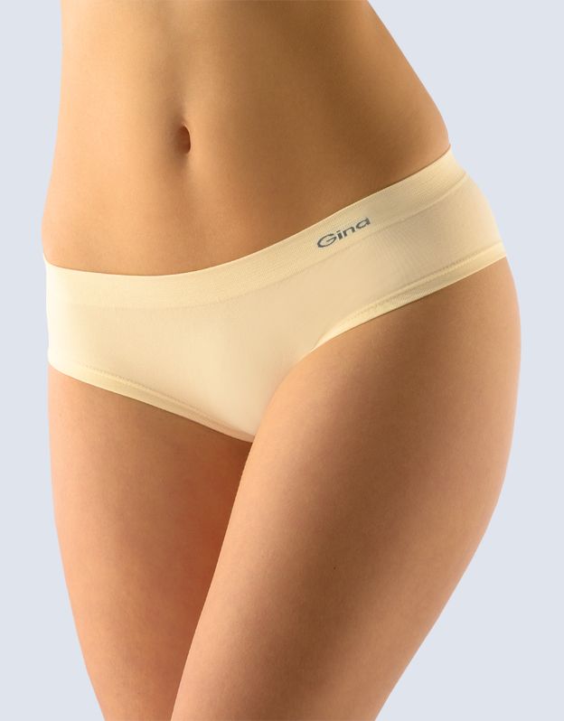 GINA dámské kalhotky francouzské, bezešvé, bokové, jednobarevné MicroBavlna 04004P - tělová M/L
