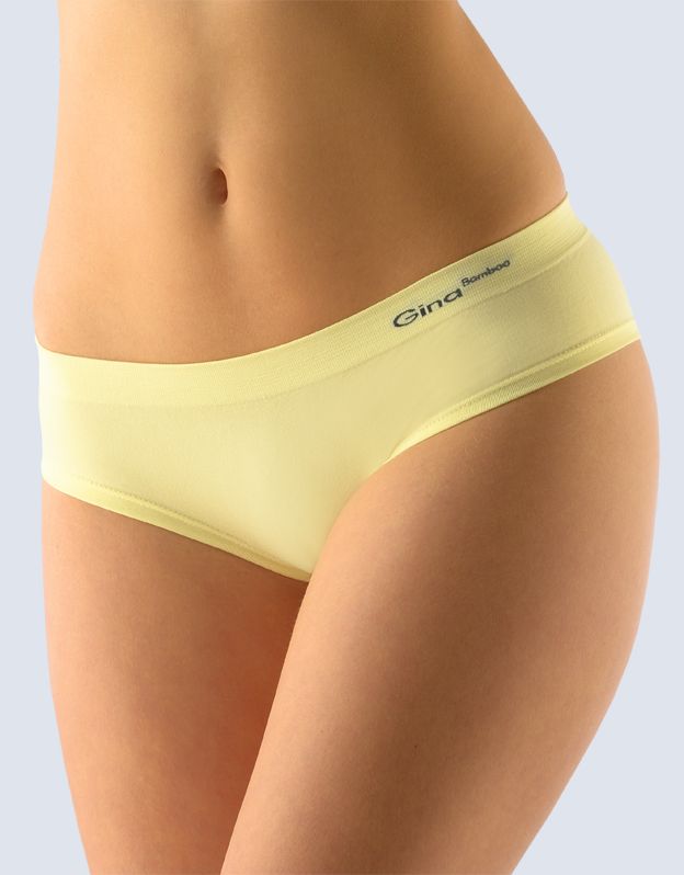 GINA dámské kalhotky francouzské, bezešvé, bokové, jednobarevné Bamboo PureLine 04015P - vanilková M/L