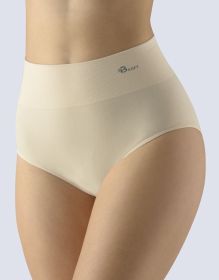 GINA dámské kalhotky klasické s vysokým pasem, širší bok, bezešvé, jednobarevné Bamboo Soft 00049P | bílá S/M