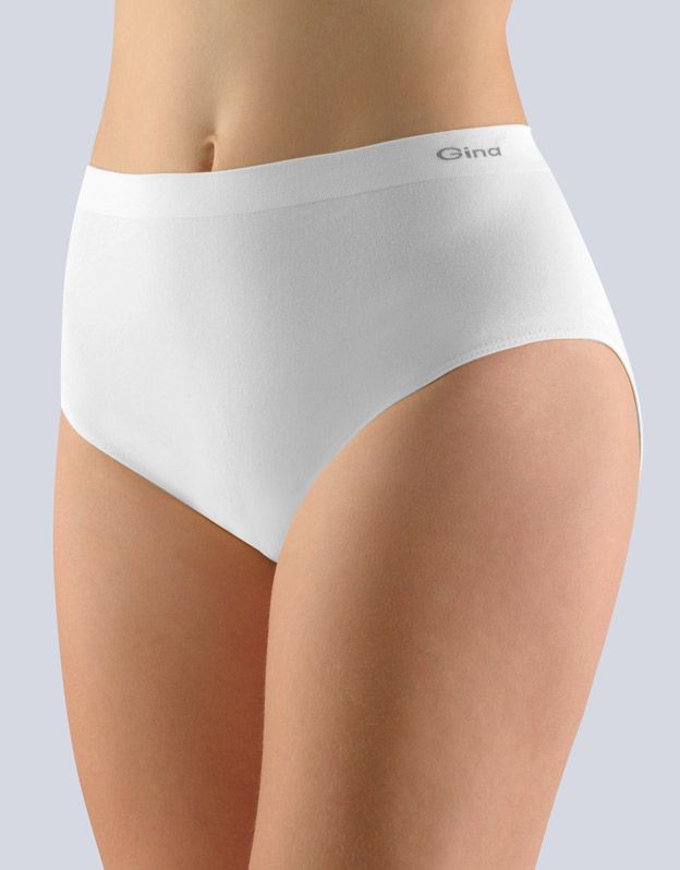 GINA dámské kalhotky klasické ve větších velikostech, větší velikosti, bezešvé, jednobarevné MicroBavlna 01000P - bílá XL/XXL