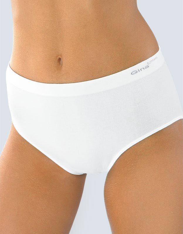 GINA dámské kalhotky klasické ve větších velikostech, větší velikosti, bezešvé, jednobarevné Bamboo PureLine 01001P - bílá XL/XXL