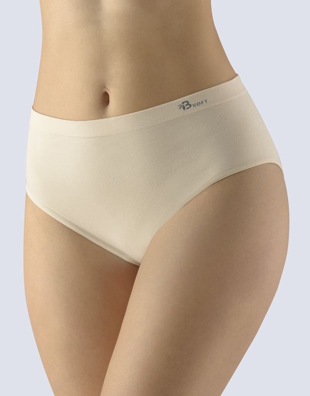 GINA dámské kalhotky klasické ve větších velikostech, větší velikosti, bezešvé, jednobarevné Bamboo Soft 01003P - tělová XLXXL