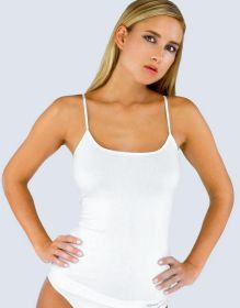 GINA dámské košilka prodloužená, úzká ramínka, bezešvé, jednobarevné Bamboo PureLine 08016P | bílá L/XL, bílá M/L, bílá S/M, černá L/XL, černá M/L, černá S/M, tělová L/XL, tělová M/L, tělová S/M