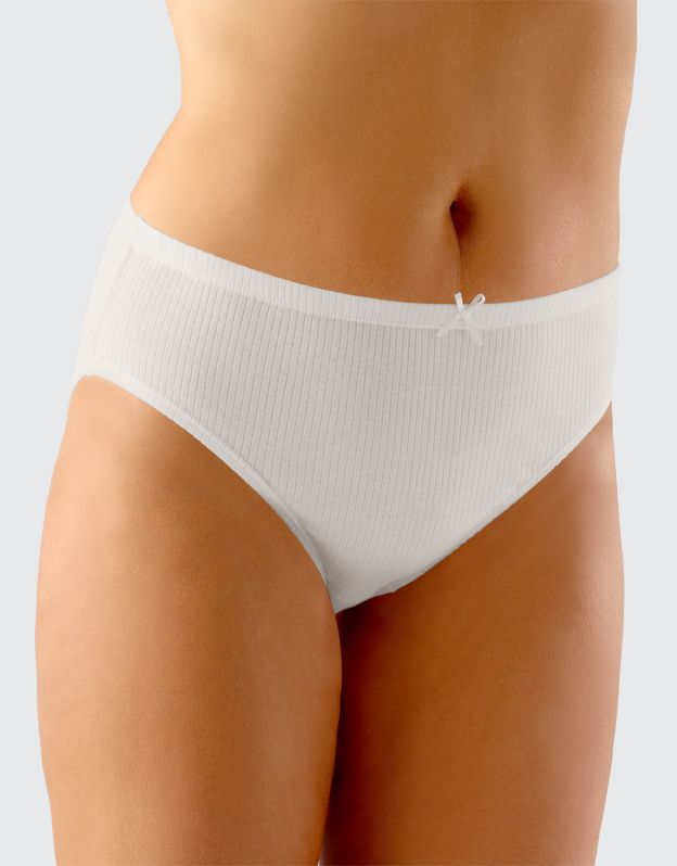 GINA dámské kalhotky klasické ve větších velikostech, větší velikosti, šité, jednobarevné Alice 11044P - bílá 58/60