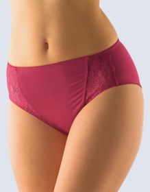 GINA dámské kalhotky klasické vyšší se širokým bokem, širší bok, šité, s krajkou, jednobarevné La Femme 10120P
