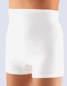 GINA dámské boxerky vyšší, kratší nohavička, šité, klasické, jednobarevné  13002P | bílá 58/60