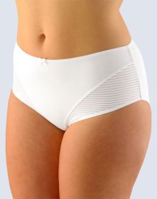 GINA dámské kalhotky klasické ve větších velikostech, větší velikosti, šité, jednobarevné  11053P | bílá 42/44, bílá 46/48, bílá 50/52, žlutobílá 46/48